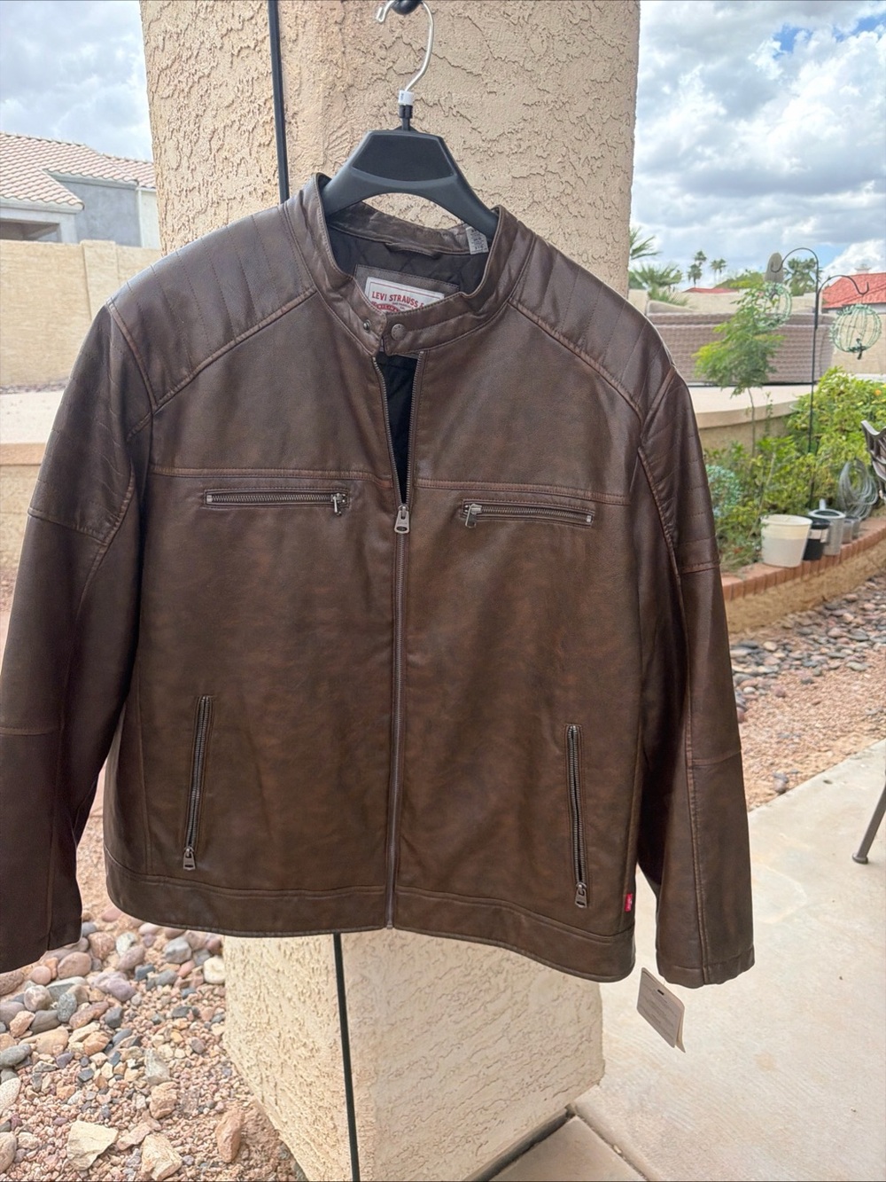 Levi's Mens Faux Leather Lined Water Resistant Motorcycle Jacket 3XL Sad $ New